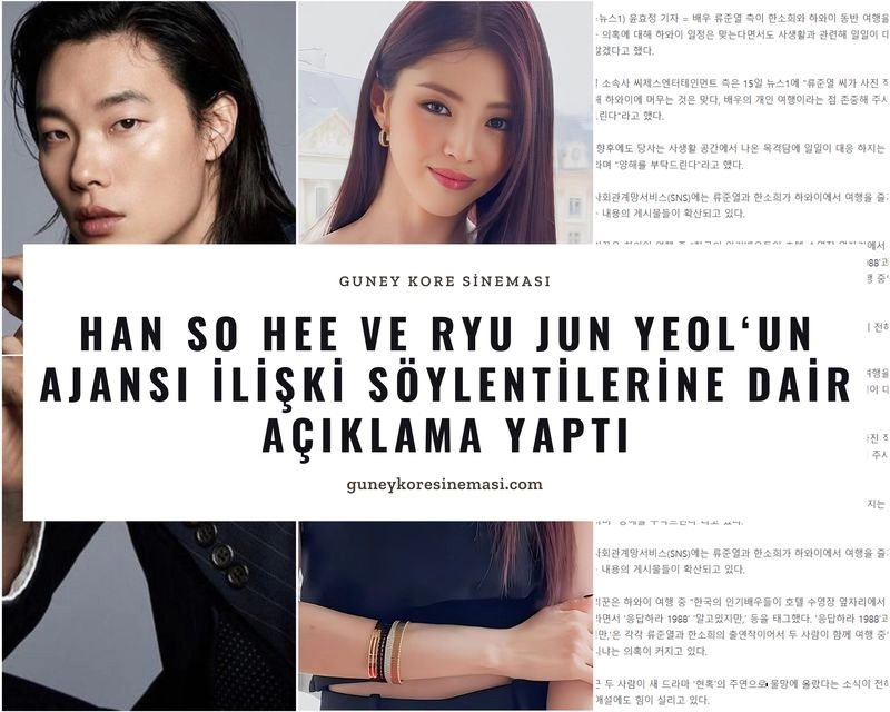 Han So Hee ve Ryu Jun Yeol'un Ajansı İlişki Söylentilerine Dair Açıklama Yaptı
